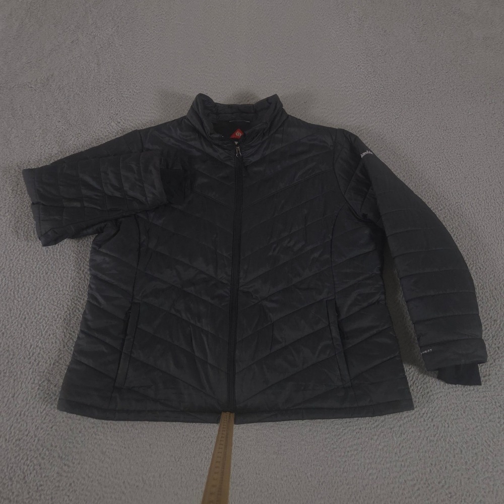 Columbia Jacket Womens 3X Black Omni-Heat Puffer Quilted Full Zip Warm Coat